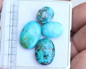 35.00 CT 100% NATURAL KINGMAN TURQUOISE OVAL CABOCHON LOOSE GEMSTONE - Picture 1 of 4
