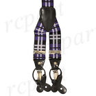 New Y back Men's Vesuvio Napoli elastic Suspenders Braces plaids purple black