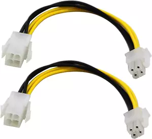 Zdycgtime(2-Pack) 4-Pin Molex M/F SATA Cable ATX 12V Power Supply 4-Pin CPU Male - Picture 1 of 12