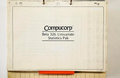 COMPUCORP 326 / 392 Programm Bibliothek UNIVARIATE STATISTICS PAK I - Bild 1 von 2