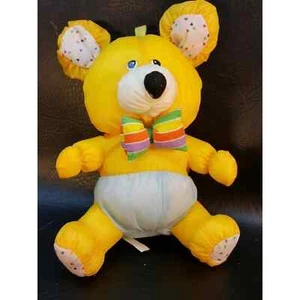 Large fluffy yellow teddy bear  YDH7W - Foto 1 di 8