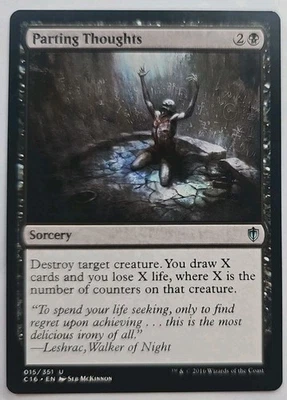 MTG Magic The Gathering Card Parting Thoughts Sorcery Black C16 Commander 2016 - Image 1 of 2