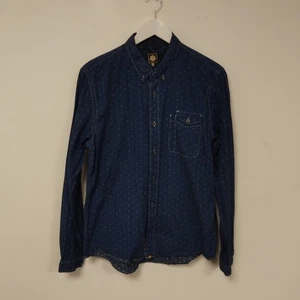 Men's Pretty Green Dark Blue Floral Print Long Sleeve Cotton Shirt - Size L - Picture 1 of 13