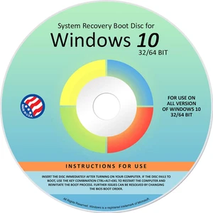 DVD für Windows 10 neu installieren alle Versionen 32/64 Bit. Recover, Restore, Repair Bo - Bild 1 von 12