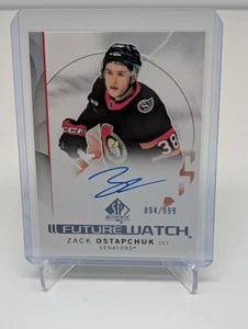 Reloj Futuro RC 2024-25 Upper Deck SP Auténtico Zack Ostapchuk Automático #'d 894/999 - Imagen 1 de 2