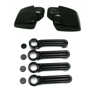 For 2007-12 Dodge Nitro 08-13 Jeep Liberty Gloss Black Mirror+Door Handle Cover - Изображение 1 из 4