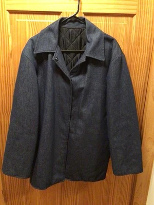 Abrigo Amish Mennonite Hecho a Mano Azul Denim Forrado C49 Usado en Excelente Condición Ropa Lisa Foto 1 de 3