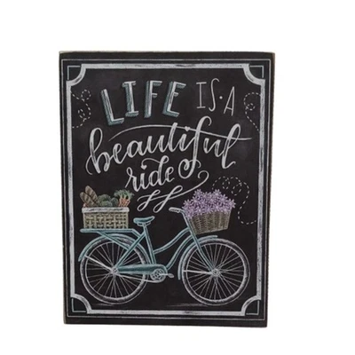 Primitives by Kathy Chalk Art Style Sign - LIFE Is A Beautiful Ride Bike - Image 1 of 4