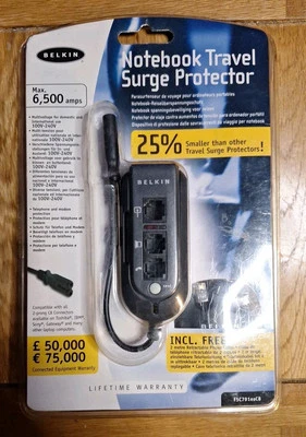 Belkin Notebook Travel SURGE PROTECTOR 100v-240v Domestic or International Use - Image 1 of 4