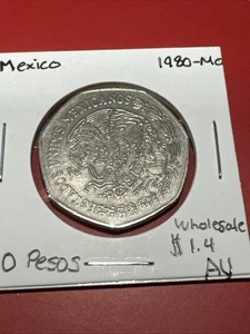 Mexico 10 Pesos 1980Mo Copper-Nickel KM#477.2 UNC - Combine Ship - Bin 3 - Picture 1 of 5
