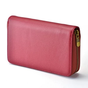 Estuche Soporte para Pluma Estilográfica de Cuero 10 Ranuras, Hecho a Mano Bolsa con Cremallera Rojo Vino - Imagen 1 de 4