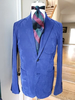 Blazer Hardy Amies Para Hombre Talla 38R Chaqueta Mezcla Algodón Azul Marino Parche Bolsillos  Foto 1 de 4
