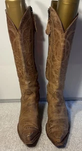 Tony Lama Latigo Tuscon Marrón Cremallera Puntera Corta Botas VF3034 Mujer 6.5B Suroeste - Imagen 1 de 14