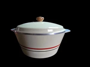 Vintage West Bend 4 Quart Pot With Double Handles & Lid Striped MCM  USA - Bild 1 von 5