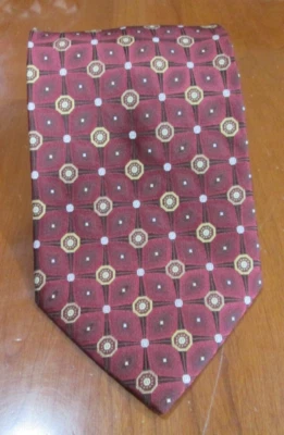 Corbata geométrica roja Fusion para hombre 100% seda 56L 4W hecha a mano T-3 Foto 1 de 4