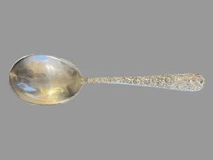Kirk & Son Stieff Sterling Silver Repousse 8-3/8" Solid Berry Casserole Spoon - Picture 1 of 3