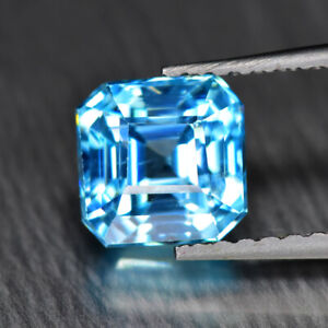 2.00Ct Square Shape _ Fair Luster Natural Blue Zircon Gemstone