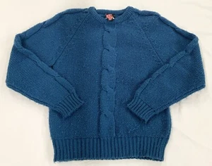 Vintage Casino Brand Blue Knitted Acrylic Sweater Women’s Fitted Medium Read - Picture 1 of 5
