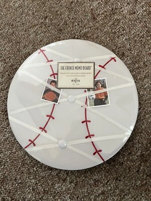 French Memo Board  (12"  Round) Baseball Theme-Brand New - Image 1 of 2
