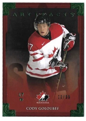 Artefactos de cubierta superior 2013-14 hockey Cody Goloubef #130 equipo Canadá #/99 esmeralda Foto 1 de 2