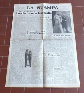 LA STAMPA 30 dicembre 1947 Morte Vittorio Emanuele 30/12/1947 PINOCCHIO Disney - Picture 1 of 2