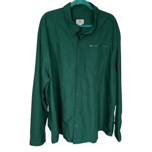 LL Bean Mens Ripstop Button Up Fishing Shirt 4XL Roll Tab Sleeve Green Outdoor - Picture 1 of 10