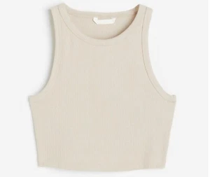 Muskelshirt Ringer Crop Top bauchfrei beige sand nude Baumwolle XL 40 42 H&M neu - Bild 1 von 4