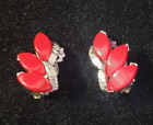 Red Clip On Christmas Earrings Jewelry Vtg Movie TV Prop