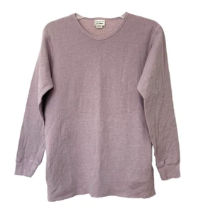 L.L .BEAN VINTAGE PURPLE WOOL BLEND THERMAL TOP, MADE IN CANADA, WOMAN'S L - Picture 1 of 4