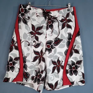 Roundtree & Yorke Men's Swimming Short Pants White Red Size 34 - Picture 1 of 10