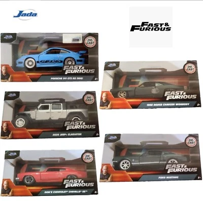 FAST & FURIOUS JADA DIE-CAST SCALE 1:32 CARS CHEVROLET DODGE FORD PORSCHE JEEP - Image 1 of 4