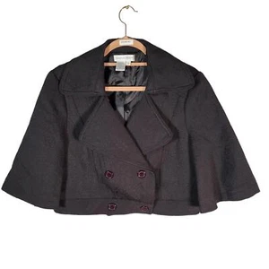 Newport News Black Bolo Textured Button Front Lined Jacket Women Size 14 - Picture 1 of 10