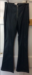 Damen Topshop Größe 10 Kunstlederhose in tief gedecktem Blau mit Reißverschluss - Bild 1 von 4