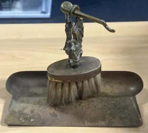 ! Vintage Brass Metal Fantasy Devil/Creature Crumb Brush & Tray Set - Picture 1 of 24