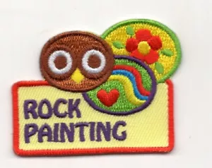 ROCK PAINTING Iron On Patch Artist Crafts Hobby - Picture 1 of 1