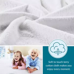 Premium Hypoallergenic Cotton Terry Fabric Waterproof Mattress Protector - Picture 1 of 8
