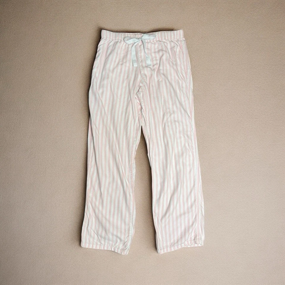 Pantalones/pantalones de pijama Victoria’s Secret bebé rosa y blanco a rayas Foto 1 de 1