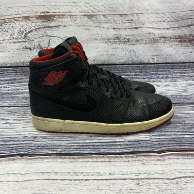 Zapatillas Air Jordan 1 Retro Nouveau Piel de Serpiente Negras Rojas, Para Hombre Talla 9.5 Foto 1 de 4
