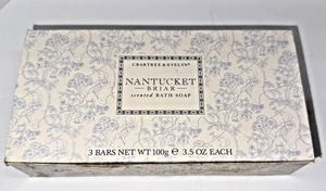 Crabtree & Evelyn Nantucket Briar Scented Bath Bar Soap Set of 3 100g NEW In Box - Picture 1 of 15