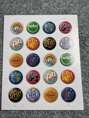 United States Pinback Button Full Sheet Of 20 P111 2023 Forever Stamps - Image 1 of 2