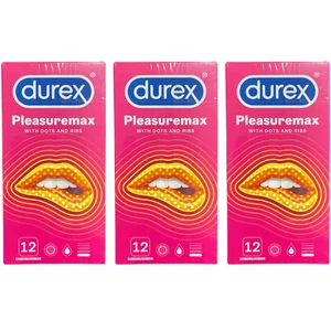 Durex Pleasure Max Kondome 12er Pack - Punkte & Rippen Extra Stimulation - x3 - Bild 1 von 4