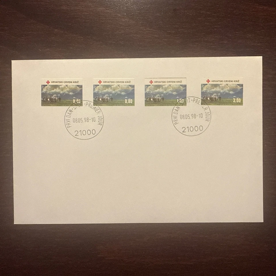 CUBIERTA CROACIA FDC AÑO 1998 CRUZ ROJA HUMANIDAD PERSONAS DISCAPACITADAS SALUD MEDICINA Foto 1 de 1