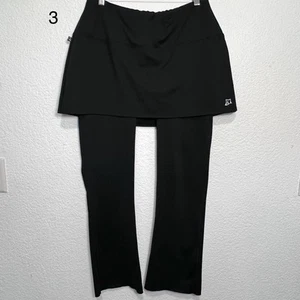 Skirt Sports L Tough Girl Skirted Pants Black Pockets Athleisure Gym Y2K Modest - Picture 1 of 12