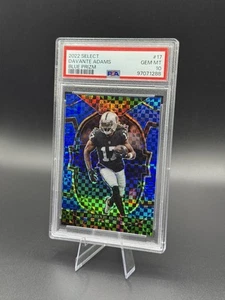 2022 PANINI SELECT DAVANTE ADAMS BLUE PRIZM /199 PSA 10 GEM- MT 🔥 - Picture 1 of 2