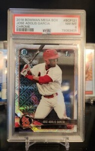 2018 Bowman Chrome Jose Adolis Garcia Mega Box RC #BCP121 PSA 8 Mint