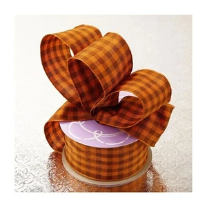 Burnt Orange Gingham Ribbon - Natural Style - 1 1/2in. x 10 Yds (pm57018940) - Picture 1 of 1