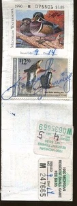 MICHIGAN 1989 Resident Hunting License/ RW56 +  State & Trout Stamps -553 - Picture 1 of 2