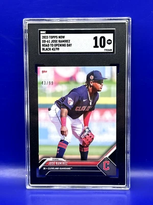 2023  TOPPS NOW ROAD  TO OPENING DAY JOSE RAMIREZ BLACK 43/99 CLEVELAND #OD61 - Image 1 of 2