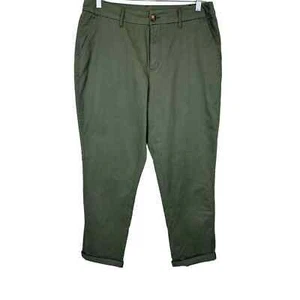 Denim & Co. Petite Relaxed EasyWear Twill Straight Leg Pants Dark Olive Size 16P - Picture 1 of 2