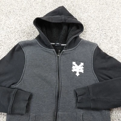 Zoo York Sudadera con Capucha Para Hombres S Gris Negro Polar Cremallera Sudadera Suéter Chaqueta Patín Y2K Foto 1 de 4